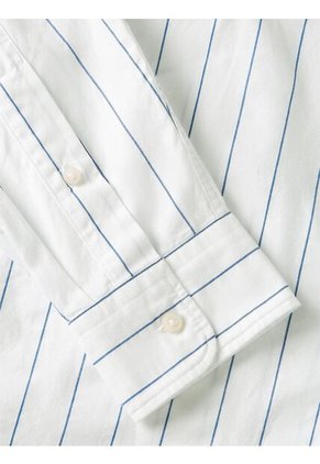 Camisa Blanca A Rayas De Corte Amplio Tommy Hilfiger