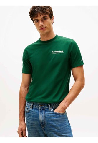 Camiseta Verde De Cuello Redondo Con Logo Trasero Tommy Hilfiger Tommy Hilfiger