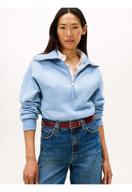 Saco Celeste De Punto Interlock Tommy Hilfiger