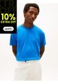 Camiseta Azul De Cuello Redondo Con Logo Bordado Tommy Hilfiger de Tommy Hilfiger