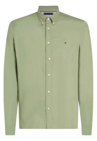 Camisa Verde De Corte Regular Con Logo Bordado Tommy Hilfiger Tommy Hilfiger