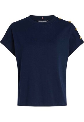 Camiseta Multicolor Con Botones Dorados En El Hombro Tommy Hilfiger