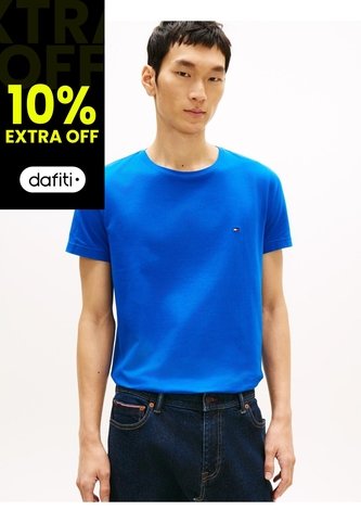 Camiseta Azul De Cuello Redondo Y Corte Extra Slim Tommy Hilfiger Tommy Hilfiger