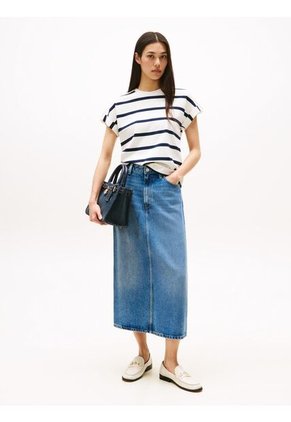 Camiseta Multicolor Con Cuello Redondo Y Botones Dorados Tommy Hilfiger