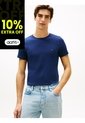 Camiseta Azul De Cuello Redondo Y Corte Extra Slim Tommy Hilfiger de Tommy Hilfiger