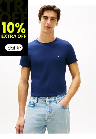 Camiseta Azul De Cuello Redondo Y Corte Extra Slim Tommy Hilfiger Tommy Hilfiger