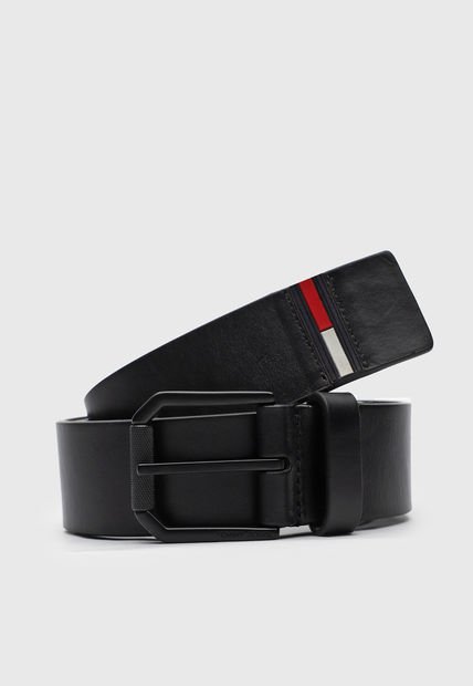 Cinturón Negro Tommy Hilfiger New Leather 4.0