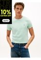 Camiseta Verde De Cuello Redondo Y Corte Extra Slim Tommy Hilfiger de Tommy Hilfiger