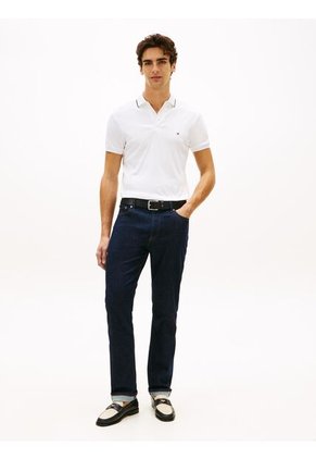 Polo Blanco Slim Con Acabado Tipped Tommy Hilfiger
