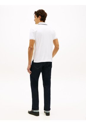 Polo Blanco Slim Con Acabado Tipped Tommy Hilfiger