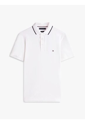 Polo Blanco Slim Con Acabado Tipped Tommy Hilfiger