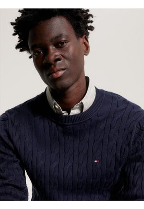 Saco Azul Classics De Punto Trenzado Tommy Hilfiger