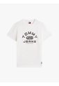 Camiseta Blanca De Punto Con Cuello Redondo Tommy Jeans de Tommy Hilfiger