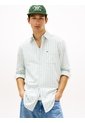 Camisa Verde Oxford De Rayas Tommy Jeans de Tommy Hilfiger