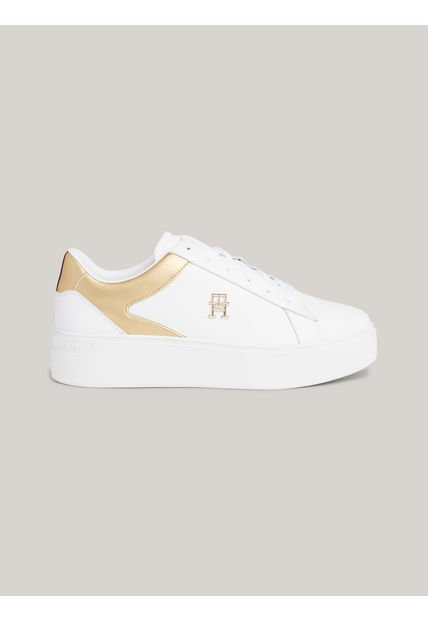 Tenis Multicolor De Cuero Metalizada Con Plataforma Tommy Hilfiger