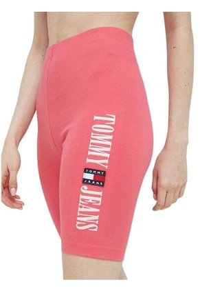 Licra Corta Rosada En Algodón Con Logo Para Mujer Tommy Jeans