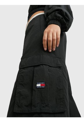 Joggers Claire Anchos Con Bolsillos Cargo Mujer Negro Tommy Jeans