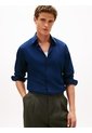 Camisa Azul Twill De Corte Regular Con Cuello Flexible Tommy Hilfiger de Tommy Hilfiger