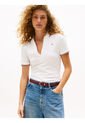 Polo Blanco 1985 De Corte Slim Con Ribetes Tommy Hilfiger de Tommy Hilfiger