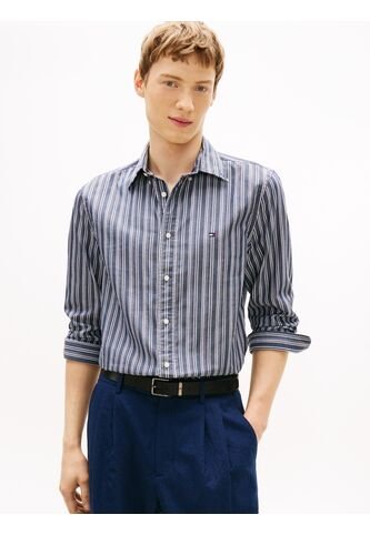 Camisa Azul Regular Con Rayas Texturizadas Tommy Hilfiger Tommy Hilfiger