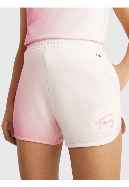 Pantalón Corto Signature Con Efecto Degradé Mujer Rosa Tommy Jeans