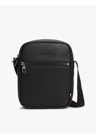 Bolso Negro Reporter Con Panel Tejido Tommy Hilfiger Tommy Hilfiger