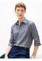 Camisa Azul Regular Con Rayas Texturizadas Tommy Hilfiger de Tommy Hilfiger