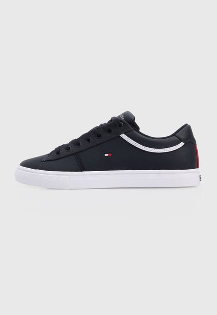 Tenis Lifestyle Azul Navy-Blanco-Rojo Tommy Hilfiger Iconic Leather Vulc Punched