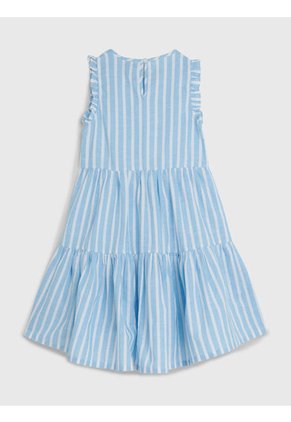 Vestido De Rayas Celeste Para Niña Tommy Hilfiger