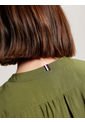 Camisa Sin Cuello Con Corte Cropped Mujer Verde Tommy Hilfiger de Tommy Hilfiger