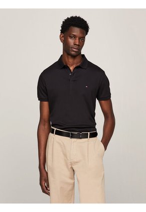 Polo Negro Essential De Corte Regular Con Logo Tommy Hilfiger