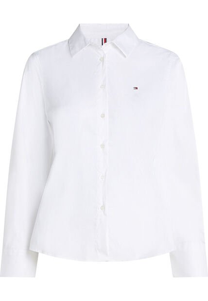 Camisa Blanca De Popelín De Corte Regular Tommy Hilfiger