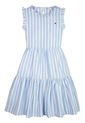 Vestido De Rayas Celeste Para Niña Tommy Hilfiger de Tommy Hilfiger