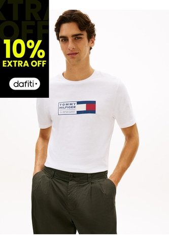 Camiseta Blanca De Punto Con Cuello Redondo Tommy Hilfiger Tommy Hilfiger