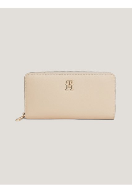 Billetera Blanca Essential Grande Con Monograma TH Tommy Hilfiger