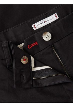 Pantalón Negro Chino Con Logo Tommy Hilfiger