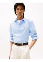 Camisa Celeste TH Flex Slim De Tejido Dobby Tommy Hilfiger de Tommy Hilfiger