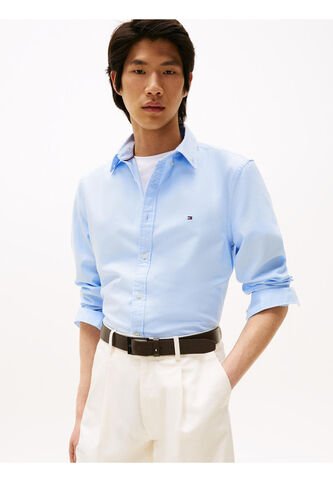 Camisa Celeste TH Flex Slim De Tejido Dobby Tommy Hilfiger Tommy Hilfiger