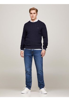 Saco Azul Classics De Punto Trenzado Tommy Hilfiger