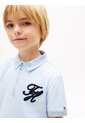 Polo Celeste Para Niño Con Cierre De Cremallera Con Logo Script Tommy Hilfiger de Tommy Hilfiger