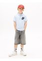 Polo Celeste Para Niño Con Cierre De Cremallera Con Logo Script Tommy Hilfiger de Tommy Hilfiger
