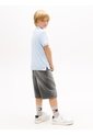 Polo Celeste Para Niño Con Cierre De Cremallera Con Logo Script Tommy Hilfiger de Tommy Hilfiger