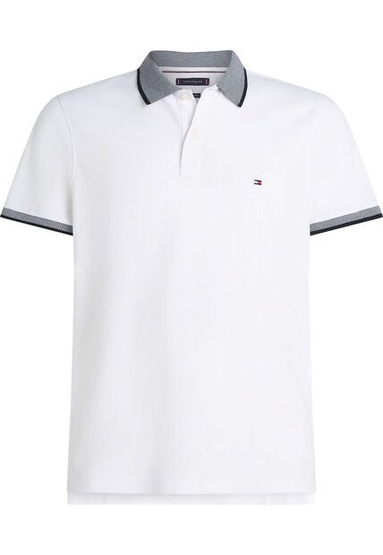 Polo Blanco De Corte Regular Con Logo Tommy Hilfiger