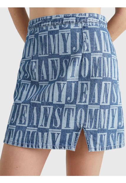 Minifalda Jeans Con Estampado De Letras Mujer Azul Tommy Jeans