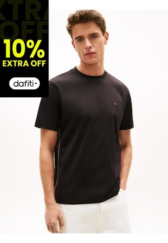 Camiseta Negra De Punto Con Rayas Global Stripe Tommy Hilfiger Tommy Hilfiger
