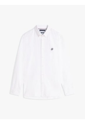 Camisa Blanca Heritage Regular Con Logo Tommy Hilfiger