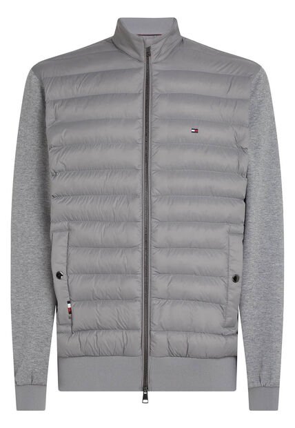 Chaqueta Gris Acolchada Con Cuello Levantado Tommy Hilfiger