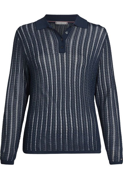 Saco Azul Rayon Cable Tipo Polo Tommy Hilfiger