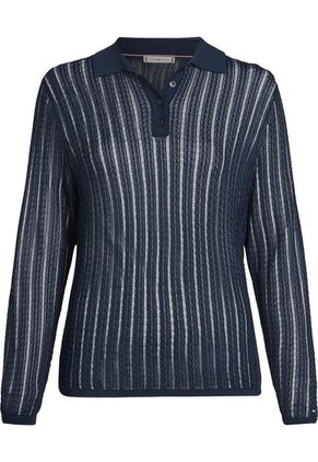 Saco Azul Rayon Cable Tipo Polo Tommy Hilfiger