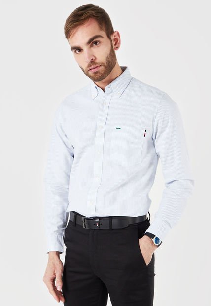 Camisa Blanco-Azul Tommy Hilfiger